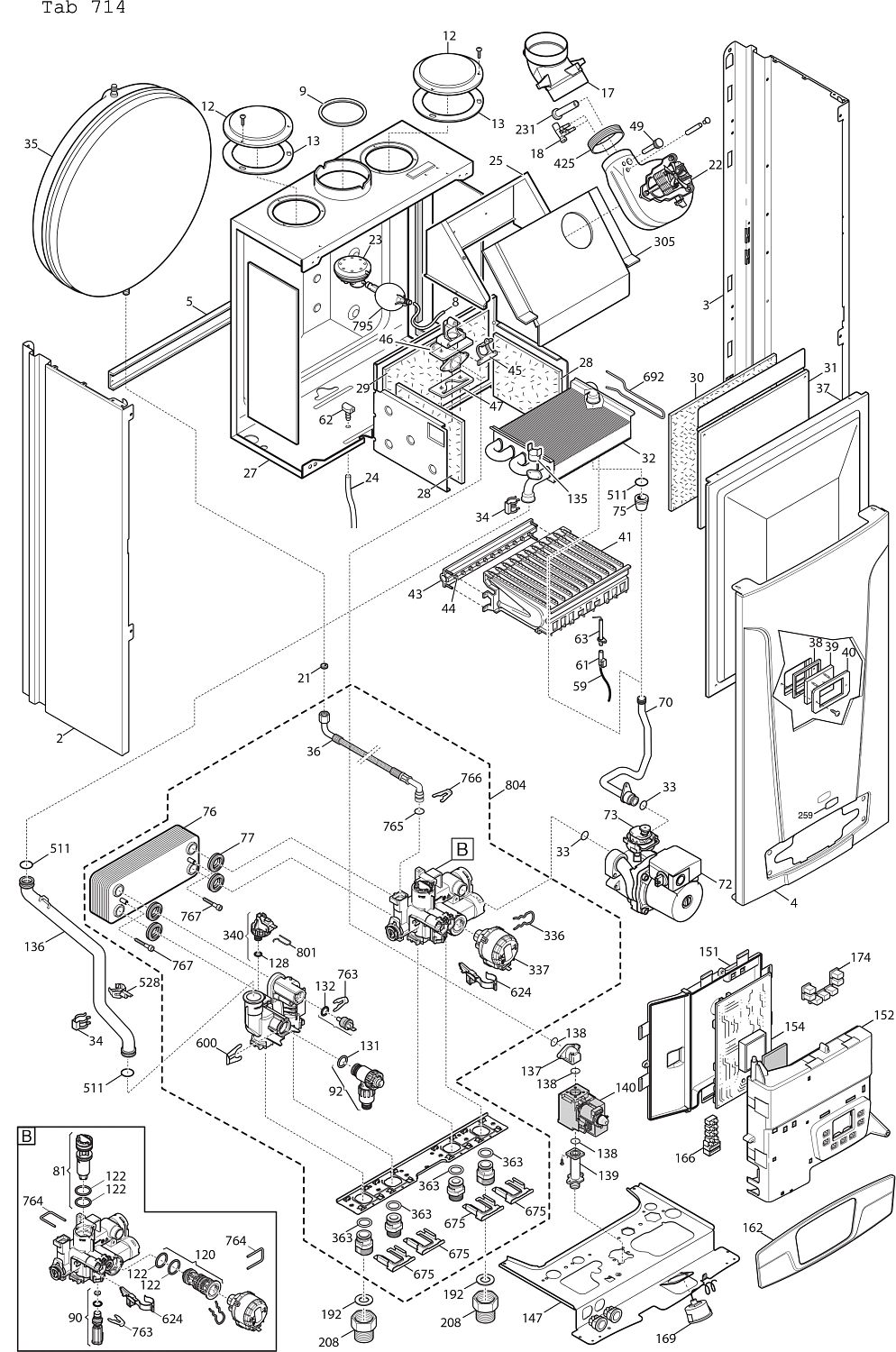 Котёл газовый настенный BAXI ECO-4S 24F (24кВт) 7659670